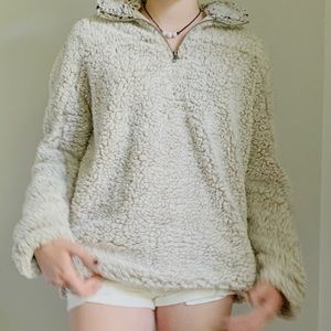 Super Cute and Trendy- Fuzzy Quarter-Zip